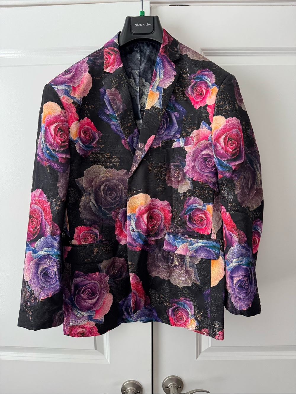Tux jacket with metallic thread